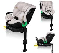 LIONELO HARMONY I-SIZE Silla Coche Bebé Giratoria 360o para Niños 40-150 CM, Fijación ISOFIX+Pata de Estabilización, Reposacabezas y Respaldo Ajustables, Reductor Dri-Seat (BEIGE)