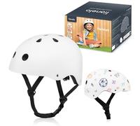 LIONELO Helmet Casco Protector Bicicleta Infantil, Ajustable 50-56 cm, Protector de Barbilla, Casco para Niñas y Niños con Certificado Intertek, Talla S (White)