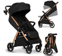Lionelo Ingrid - Cochecito ligero y compacto de 6 meses a 22 kg, cochecito plegable automático con asiento reclinable, suspensión completa, ruedas giratorias de EVA de 360°, toldo XXL, cochecito de