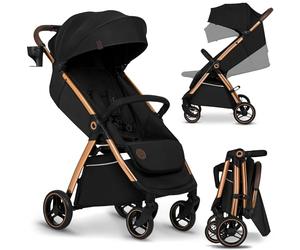 LIONELO INGRID Silla de paseo hasta 22 kg de 6 meses a 4 años Grandes ruedas giratorias 360° Suspensión total Se puede plegar con una mano Respaldo y reposapiés ajustables Capota XXL grande (Black)