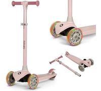 LIONELO Jessy Scooter de Equilibrio para niños de 3 años hasta 50 kg, Scooter de 3 Ruedas Ligero con Ajuste de Altura, Ruedas LED, Plataforma Antideslizante (Pink)