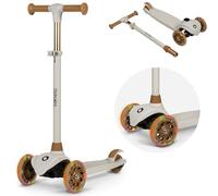 LIONELO Jessy Scooter de Equilibrio para niños de 3 años hasta 50 kg, Scooter de 3 Ruedas Ligero con Ajuste de Altura, Ruedas LED, Plataforma Antideslizante (Brown)