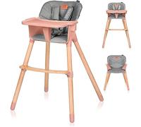 LIONELO Koen trona plegable, tronas de bebe para bebés 2 en 1, antideslizante, de 6 a 36 meses, cinturones de seguridad de 5 puntos, capacidad de carga de hasta 15 kg / 30 kg (Rosado)