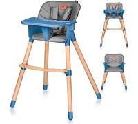 LIONELO Koen trona plegable, tronas de bebe para bebés 2 en 1, antideslizante, de 6 a 36 meses, cinturones de seguridad de 5 puntos, capacidad de carga de hasta 15 kg / 30 kg (Azul)