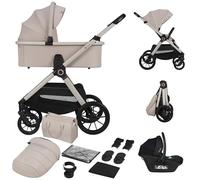 Lionelo Layla Carrito de Bebe 3 en 1 (0-4 Años, 0-22 Kg) Sistema de Viaje con Silla de Coche, Capazo y Silla, Posición Reclinable, Suspensión, Ruedas PU, Capota UPF50+