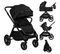 Lionelo Layla Carrito de Bebe 3 en 1 (0-4 Años, 0-22 Kg) Sistema de Viaje con Silla de Coche, Capazo y Silla, Posición Reclinable, Suspensión, Ruedas PU, Capota UPF50+