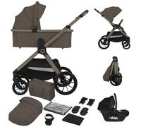 Lionelo Layla Carrito de Bebe 3 en 1 (0-4 Años, 0-22 Kg) Sistema de Viaje con Silla de Coche, Capazo y Silla, Posición Reclinable, Suspensión, Ruedas PU, Capota UPF50+