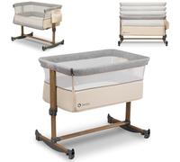 lionelo Leonie Cuna Bebe función de balanceo 5-Niveles de regulación de Altura Posibilidad de Colocar a un ángulo colchón 2 Ruedas Bolsa de Transporte (Beige)