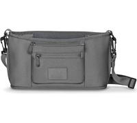 LIONELO Little Cube - Organizador de cochecito de bebé con dos bolsillos para botellas, fácil y rápido, impermeable y duradero, bolsa de hombro, fondo reforzado, bolsa para objetos pequeños (gris)