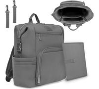 LIONELO Cube mochila urbana, mochila carro bebe, mochila pañales bebe, bolso bebe, ligera, para caminar y viajar con un niño, 12 bolsillos, duradera, resistente al agua, bolsillo térmico, 36x36x23cm