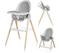 LIONELO Maya trona plegable, tronas de bebe 2 en 1, silla alta ajustable, pies antideslizantes, de 6 a 36 meses, cinturones de seguridad, capacidad de carga hasta 15 kg / 25 kg (White)