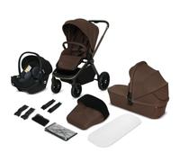 LIONELO MIKA PLUS 3 en 1 Silla de Paseo Bebe 0-48 meses a 22 kg Capazo hasta 9 kg Silla de Coche Portabebés hasta 13 kg, Respaldo Ajustable, Suspensión, Ruedas 360° Capota XXL Carrito de Bebe (Black)