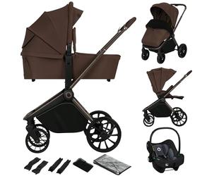 LIONELO MIKA PLUS 3 en 1 Silla de Paseo Bebe 0-48 meses a 22 kg Capazo hasta 9 kg Silla de Coche Portabebés hasta 13 kg, Respaldo Ajustable, Suspensión, Ruedas 360° Capota XXL Carrito de Bebe