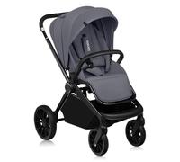 Lionelo Mika Plus - Cochecito de bebé de 6 a 48 meses hasta 22 kg, respaldo y reposapiés ajustables, suspensión, ruedas de poliuretano giratorias 360°, capota impermeable XXL, UPF50+