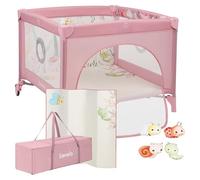 lionelo Mille Plus Cuna de Viaje 2 en 1 Parque Infantil Desde Nacimiento hasta 15 kg 0-36 Meses, Acceso Lateral, Colchón 3D, 2 Ruedas con Freno Plegado Fácil, Bolsa de Transporte.