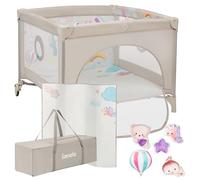 lionelo Mille Plus Cuna de Viaje 2 en 1 Parque Infantil Desde Nacimiento hasta 15 kg 0-36 Meses, Acceso Lateral, Colchón 3D, 2 Ruedas con Freno Plegado Fácil, Bolsa de Transporte.