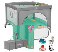 lionelo Mille Plus Cuna de Viaje 2 en 1 Parque Infantil Desde Nacimiento hasta 15 kg 0-36 Meses, Acceso Lateral, Colchón 3D, 2 Ruedas con Freno Plegado Fácil, Bolsa de Transporte.