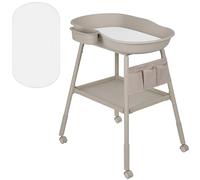Lionelo Rosie cambiador de bebé, móvil con ruedas, colchón cambiador impermeable, altura regulable, organizadores para accesorios, cuenco para agua, estante para pañales
