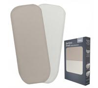 Lionelo Sábanas Cuna y Capazo de Bambú 70 x 28 cm, Pack 2, Blanco Beige | Suaves y transpirables, termorreguladoras, elásticas para colchones hasta 10 cm, ideales para piel sensible, lavables a 30°C