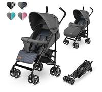 LIONELO Silla de Paseo Ligera Elia para Bebés hasta 15 kg, Carrito de Bebé Plegable con Asiento Reclinable, Capota XXL, Cesta y Mosquitera, de 6 a 36 Meses
