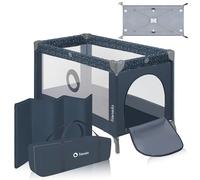 lionelo Stefi Cuna de Viaje para Bebé Apertura Lateral, Colchoneta 120x60 cm, Sistema LockGuard, Lados de Malla Transpirable, Bolsa de Transporte Incluida