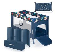 Lionelo Stefi Cuna de Viaje para Bebé Apertura Lateral, Colchoneta 120x60 cm, Sistema LockGuard, Lados de Malla Transpirable, Bolsa de Transporte Incluida