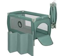 LIONELO Stefi Plus 2 en 1 Cuna de viaje y corralito de bebé de hasta 15 kg con acceso lateral con cremallera, colchón de espuma