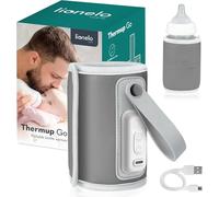 LIONELO Thermup Go Calientabiberones portátil mantiene la temperatura de la bebida, función de carga USB, calentamiento de leche y comida para bebés, para coche, BPA FREE