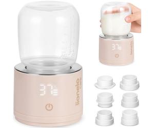 Lionelo Thermup Swift Calentador de Biberones Portátil Inalámbrico, Batería Recargable 5000 mAh USB-C, Calienta Leche Infantil 37-50 °C, Mantiene 6 h, 5 Adaptadores, Sensor sin Líquido