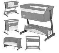 lionelo THOMI Plus Cuna Bebé Independiente 5 en 1, Cuna Colecho hasta 9 kg, para Niños Mayores de hasta 30 kg, Parque hasta 15 kg, Plegable, de Lecho para Bebés hasta 100 kg (Grey)