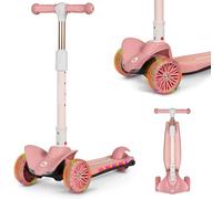 LIONELO Timmy Scooter de Equilibrio para Niños de 3 años hasta 50 kg, Scooter Infantil de Tres Ruedas con Ajuste de Altura, Patinete para Niños, Correpasillos Bebe Ruedas y Plataforma LED (Pink)