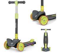 LIONELO Timmy Scooter de Equilibrio para Niños de 3 años hasta 50 kg, Scooter Infantil de Tres Ruedas con Ajuste de Altura, Patinete para Niños, Correpasillos Bebe Ruedas y Plataforma LED (Lime)