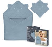 lionelo Toalla DE Muselina con Capucha Toalla de Baño con Capucha para Bebé de Muselina 80x80 cm Toalla de Baño Suave Transpirable para Bebé Tejido Natural 6 Colores (Grey)