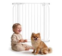 Lionelo Truus Slim Barrera de Seguridad para Niños en Escalera, Blanco | 75-105 cm, Barrera para Perros, sin Taladrar, Cierre Automático, AutoStop, Doble Bloqueo y Apertura en Ambos Sentidos