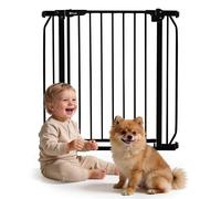 Lionelo Truus Slim Barrera de Seguridad para Niños en Escalera, Negro Ónix | 75-105 cm, Barrera para Perros, sin Taladrar, Cierre Automático, AutoStop, Doble Bloqueo y Apertura en Ambos Sentidos