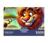 Lioness and Her Three Cubs in Cave Diseño De Encaje Sólido Excelente Idea De Regalo para Amantes De Puzzles, Amigos Y Familia En Cualquier Ocasión 38x26cm/1000pcs