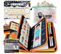 Lion's Collection Busy Board Alemán con Bolsa de Viaje y Libro Montessori - Quiet Book & Busy Book para Niños a Partir de 3 Años - Activity Board, Libro de Habilidades Motoras y Libro de Actividades
