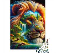 Lion's Majesty Wildlife Artwork Puzzles Imposible,desafío for Adults Entretenimiento Creativo 1000 Piezas Obra De Arte De Juego De para Adultos, Regalos A Partir De 14 Años 70x50cm/1000pcs