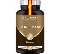 Lion's Mane | 8000 mg | 100% Natural | 60 Cápsulas Veganas | Bienestar | Memoria | Concentración | Hericium erinaceus 20:1 | 20% polisacáridos | Natural y Sin Gluten | Nutrimea