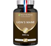 LIONS MANE - 8000 mg - Hongo Hericeum Erinaceus - Extracto 20:1 con un 20% de polisacáridos - Memoria, Concentración y Claridad Mental - 100% Vegano, Natural y Sin Gluten - 60 Cápsulas | Nutrimea
