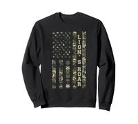 Lion's Roar Patriotic American Flag Camo Distressed Sudadera