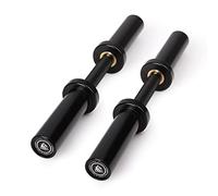 Lionscool - Barra de pares de mancuernas cargables de 40,6 cm/50,8 cm de grado comercial, olímpicas, resistentes, entrenamiento de fuerza, compatibles con placas estándar de 5 cm, negro, 50,8 cm