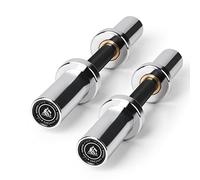 LIONSCOOL Pares de mancuernas cargables de 40.6 cm/50.8 cm en grado comercial, barra de mancuernas olímpicas resistentes para entrenamiento de fuerza, 4 abrazaderas adicionales (cromo plateado, 16