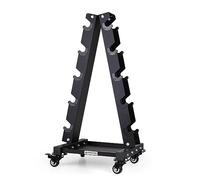 LIONSCOOL Soporte para mancuernas de, con estantes laterales, no apto para mancuernas recubiertas de neopreno/vinilo (grande, 700 libras)