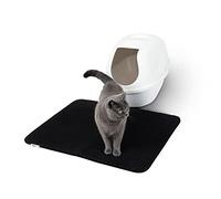 lionto Alfombrilla de arena para Gatos Alfombrilla para caja de arena Almohadilla con diseño de panal Alfombrilla impermeable de doble capa recogida de la arena, 76 x 61x1,3 cm Negro