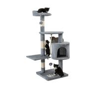 lionto Árbol rascador para Gatos Altura 112 cm, Gris Claro