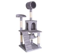 lionto Árbol rascador para Gatos Altura 133 cm, Gris Claro