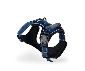 lionto Arnés para Perros Acolchado Anti tirones Reflectante Arnés de Seguridad Ajustable, Talla XL, Azul
