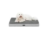 Lionto Cama Ortopédica para Perro, 76x51x8 cm, Cojín Resistente con Suave Felpa, Funda Lavable, Antideslizante, Impermeable, para Razas Pequeñas y Grandes y Gatos, Gris