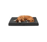 Lionto Cama Ortopédica para Perros, 91x69x8 cm, Resistente Cojín con Suave Felpa, Funda Lavable, Antideslizante, Impermeable, para Perros Pequeños y Grandes y Gatos, Negro